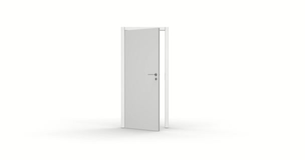 Rendering Front Perspective View Door Isolated White Background — Stock Video