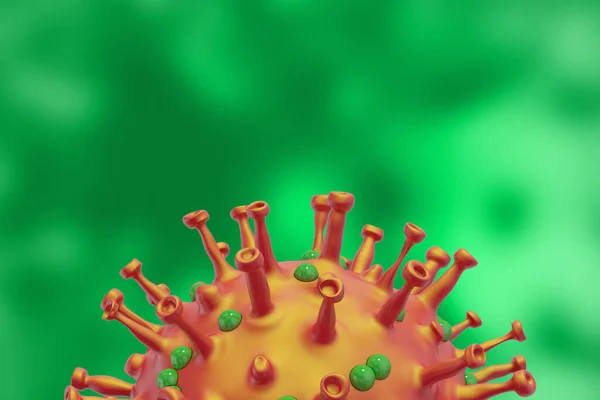 Rendering Närbild Koronavirus 2019 Ncov Som Farliga Influensafall Som Pandemi — Stockfoto