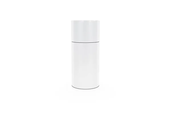 三维渲染 空白奶油化妆品容器的前视图模拟模板 白色背景隔离 — 图库照片