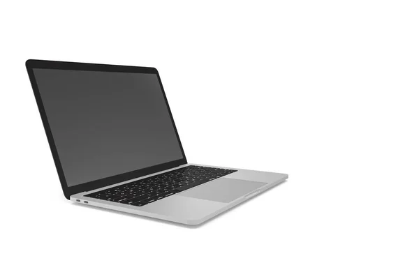 Rendering Side View Laptop Mock Template Blank Screen Isolated White — Stock Photo, Image