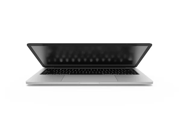 Rendering Front View Laptop Mock Template Blank Screen Isolated White — Stock Photo, Image