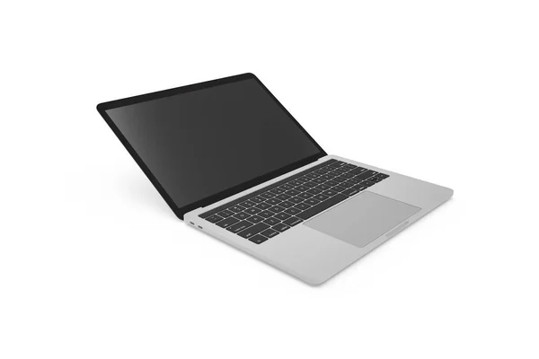 Rendering Side View Laptop Mock Template Blank Screen Isolated White — Stock Photo, Image