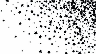 Beyaz gökyüzü arka plan üzerinde birçok rasgele Falling Stars konfeti. 