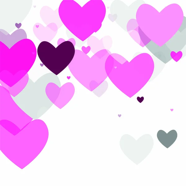 Vackra Confetti hjärtan faller på bakgrunden. Inbjudan Mall Bakgrund Design, gratulationskort, Affisch. Alla hjärtans dag. Vektorillustration — Stock vektor
