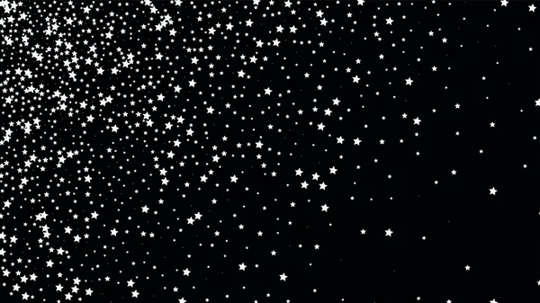 De nombreuses étoiles tombant au hasard confettis sur fond de ciel sombre . — Image vectorielle