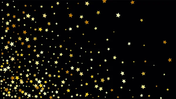 Sok véletlen hulló csillagok konfetti a sötét ég háttere. — Stock Vector