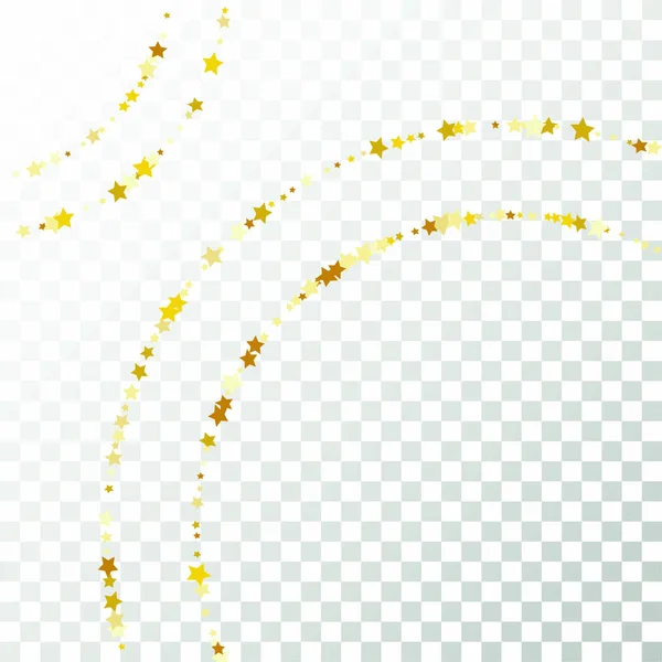 Linhas desenhadas por estrelas. Design de Natal de um fundo mágico para um cartão de convite, cartão postal, cartaz. Confetti estrelado em fundo transparente — Vetor de Stock