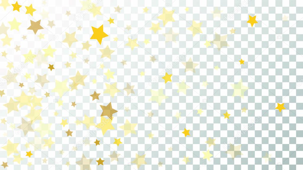 Christmas Design of a Magic Background for an Invitation Card, Postcard, Poster. Starry Confetti on Transparent Background