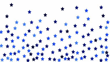 Beyaz gökyüzü arka plan üzerinde birçok rasgele Falling Stars konfeti. 