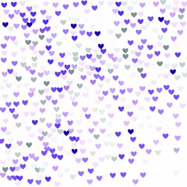 Güzel Konfeti Kalpleri Arkaplanda Düşüyor. Davetiye Şablonu Tasarım, Tebrik Kartı, Poster. Sevgililer Günü. Vektör illüstrasyonu