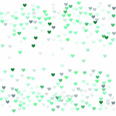 Güzel Konfeti Kalpleri Arkaplanda Düşüyor. Davetiye Şablonu Tasarım, Tebrik Kartı, Poster. Sevgililer Günü. Vektör illüstrasyonu