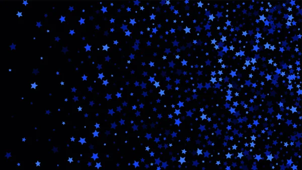 Wiele konfetti losowo spadające gwiazdy na tle ciemnego nieba. — Wektor stockowy
