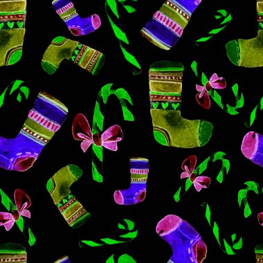 Güzel sorunsuz Noel desen. Elle çizilmiş suluboya resim. Tasarımınızı tebrik kartı, Davetiyeler, poster için arka plan. Harika baskı ambalaj kağıt, kumaş, fayans, duvar kağıdı