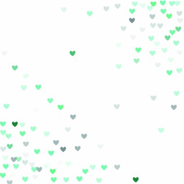 Güzel Konfeti Kalpleri Arkaplanda Düşüyor. Davetiye Şablonu Tasarım, Tebrik Kartı, Poster. Sevgililer Günü. Vektör illüstrasyonu