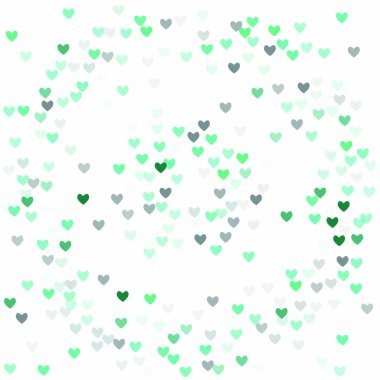 Güzel Konfeti Kalpleri Arkaplanda Düşüyor. Davetiye Şablonu Tasarım, Tebrik Kartı, Poster. Sevgililer Günü. Vektör illüstrasyonu