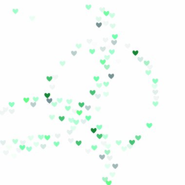 Güzel Konfeti Kalpleri Arkaplanda Düşüyor. Davetiye Şablonu Tasarım, Tebrik Kartı, Poster. Sevgililer Günü. Vektör illüstrasyonu