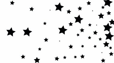 Beyaz gökyüzü arka plan üzerinde birçok rasgele Falling Stars konfeti. 