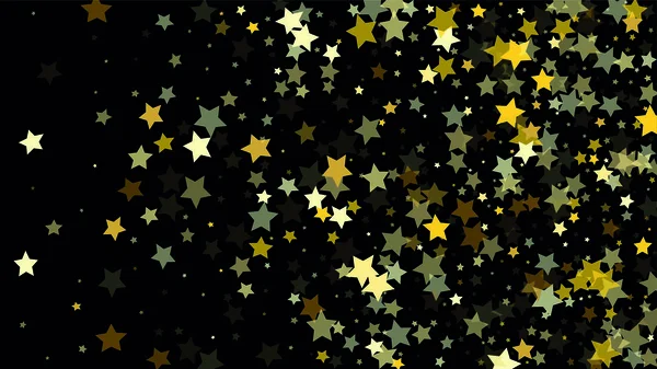 Muchas estrellas que caen al azar Confetti en el fondo del cielo oscuro . — Archivo Imágenes Vectoriales