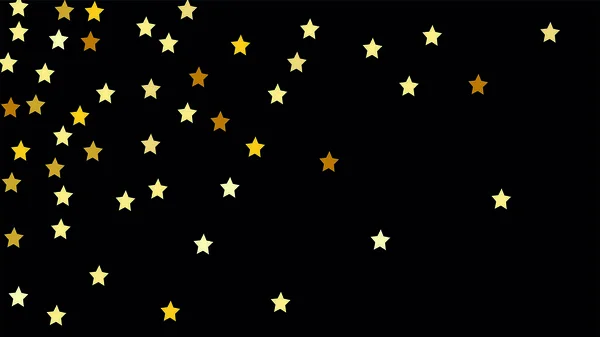 Many Random Falling Stars Confetti on Dark Sky Background. — Stock Vector
