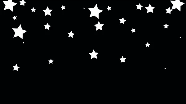 Many Random Falling Stars Confetti on Dark Sky Background. — Stock Vector