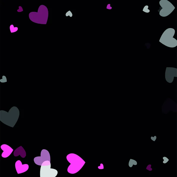 Schöne Konfetti-Herzen fallen auf den Hintergrund. Einladungsvorlage Hintergrunddesign, Grußkarte, Poster. Valentinstag. Vektorillustration — Stockvektor