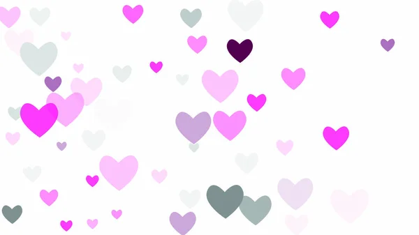 Hermosos corazones de Confetti cayendo sobre el fondo. Plantilla de invitación Diseño de fondo, Tarjeta de felicitación, Póster. Día de San Valentín . — Vector de stock