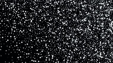 Karanlık gökyüzü arka plan üzerinde birçok rasgele Falling Stars konfeti. 