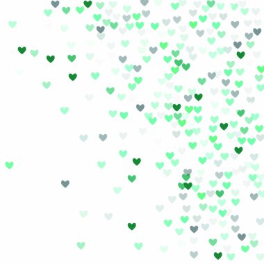 Güzel Konfeti Kalpleri Arkaplanda Düşüyor. Davetiye Şablonu Tasarım, Tebrik Kartı, Poster. Sevgililer Günü. Vektör illüstrasyonu