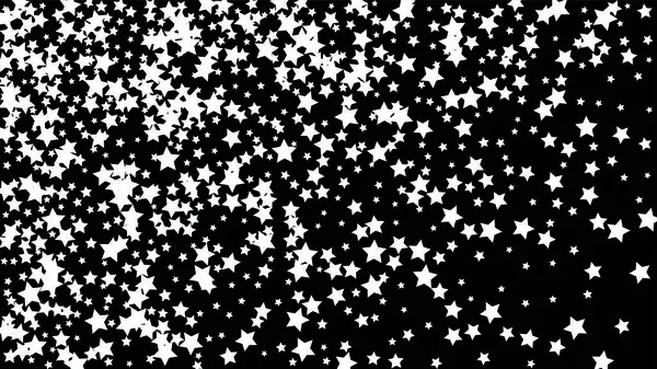 Viele zufällige Sternschnuppen Konfetti auf dunklem Himmel Hintergrund. — Stockvektor