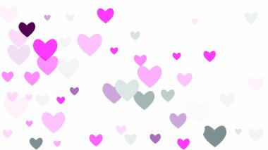 Güzel konfeti kalpleri arka plan üzerine düşüyor. Davetiye şablon arka plan tasarımı, tebrik kartı, Poster. Sevgililer günü.