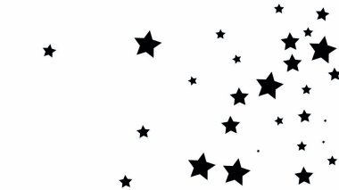 Beyaz gökyüzü arka plan üzerinde birçok rasgele Falling Stars konfeti. 