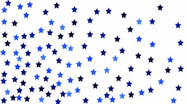 Beyaz gökyüzü arka plan üzerinde birçok rasgele Falling Stars konfeti. 