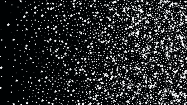 许多随机下落的星五彩纸屑在黑暗的天空背景. — 图库矢量图片