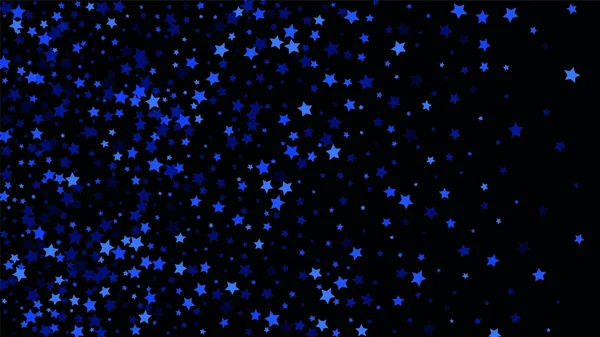 Viele zufällige Sternschnuppen Konfetti auf dunklem Himmel Hintergrund. — Stockvektor