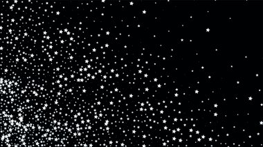 Karanlık gökyüzü arka plan üzerinde birçok rasgele Falling Stars konfeti. 