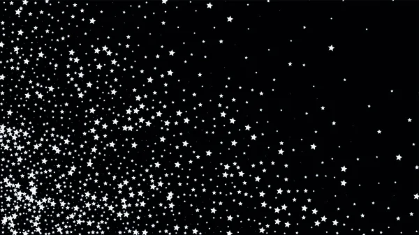 Muchas estrellas que caen al azar Confetti en el fondo del cielo oscuro . — Archivo Imágenes Vectoriales