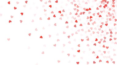 Güzel konfeti kalpleri arka plan üzerine düşüyor. Davetiye şablon arka plan tasarımı, tebrik kartı, Poster. Sevgililer günü