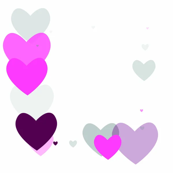 Hermosos corazones de Confetti cayendo sobre el fondo. Plantilla de invitación Diseño de fondo, Tarjeta de felicitación, Póster. Día de San Valentín. Ilustración vectorial — Vector de stock