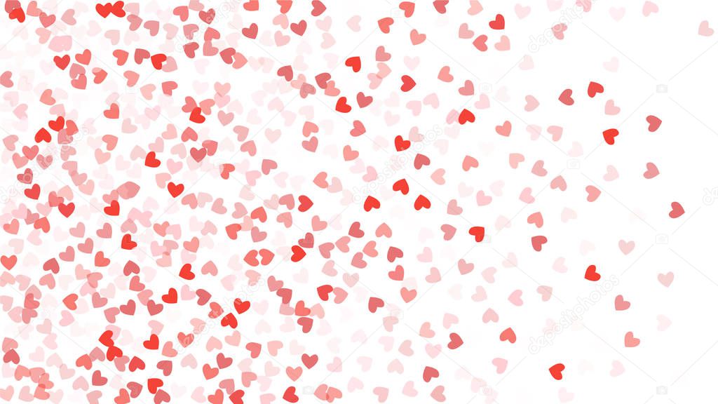 Beautiful Confetti Hearts Falling on Background. Invitation Template Background Design, Greeting Card, Poster. Valentine Day