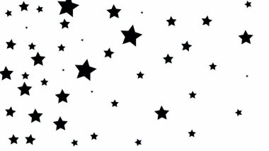 Beyaz gökyüzü arka plan üzerinde birçok rasgele Falling Stars konfeti. 