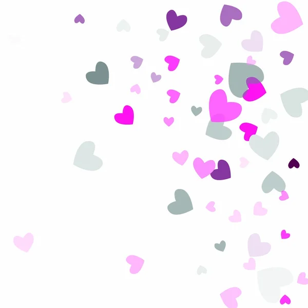 Corações Confetti lindos caindo no fundo. Convite Modelo de fundo Design, cartão de saudação, cartaz. Dia dos Namorados. Ilustração vetorial —  Vetores de Stock