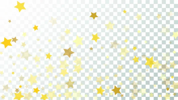 Design de Natal de um fundo mágico para um cartão de convite, cartão postal, cartaz. Confetti estrelado em fundo transparente — Vetor de Stock