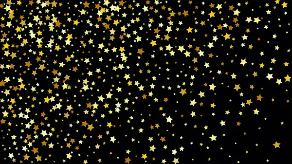 Många slumpmässiga fallande stjärnor konfetti på mörk himmel bakgrund. — Stock vektor