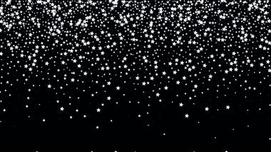 Karanlık gökyüzü arka plan üzerinde birçok rasgele Falling Stars konfeti. 
