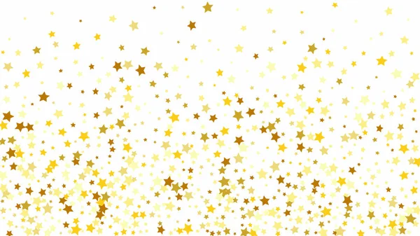De nombreuses étoiles tombant au hasard confettis sur fond de ciel blanc . — Image vectorielle