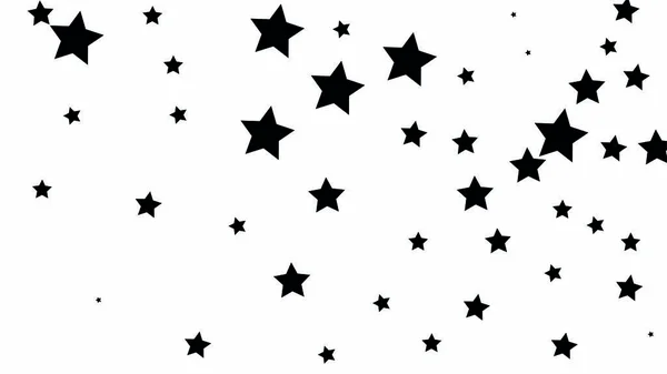 Viele zufällige Sternschnuppen Konfetti auf weißem Himmel Hintergrund. — Stockvektor