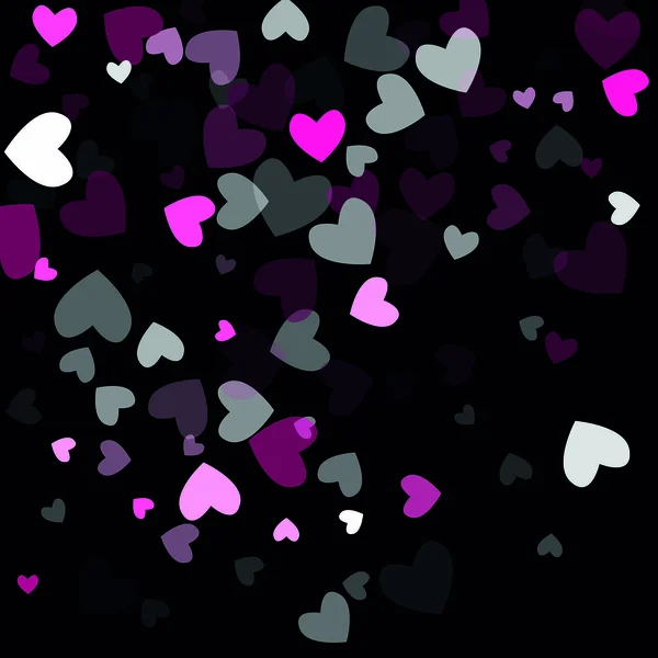 Hermosos corazones de Confetti cayendo sobre el fondo. Plantilla de invitación Diseño de fondo, Tarjeta de felicitación, Póster. Día de San Valentín. Ilustración vectorial — Vector de stock