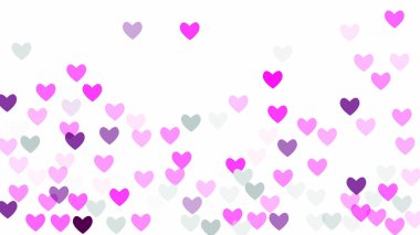 Güzel konfeti kalpleri arka plan üzerine düşüyor. Davetiye şablon arka plan tasarımı, tebrik kartı, Poster. Sevgililer günü.