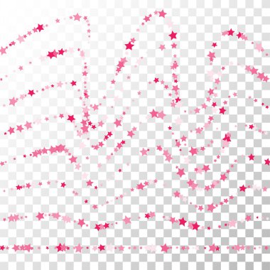 Saydam arka plan üzerinde birçok rasgele Falling Stars konfeti. 