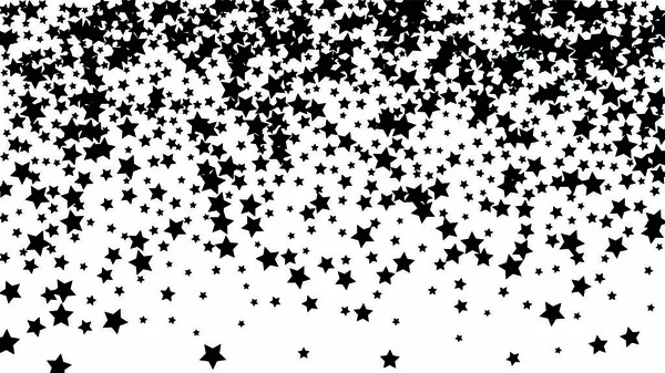 Wiele konfetti losowo spadające gwiazdy na niebie białe tło. — Wektor stockowy
